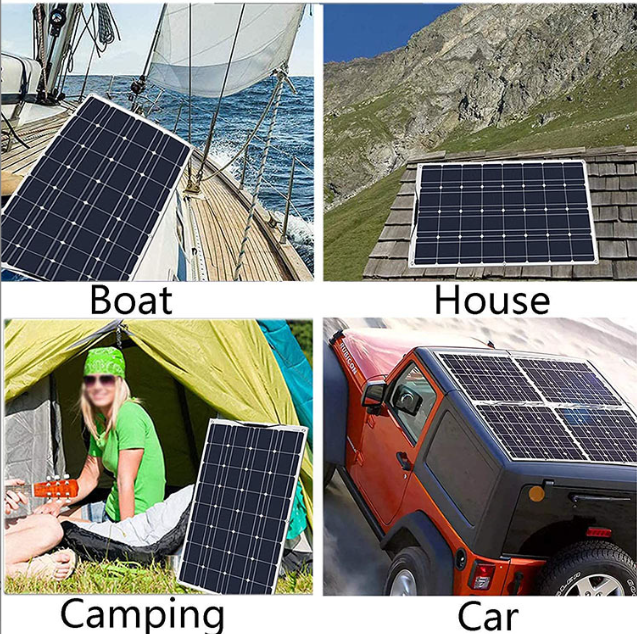 XSD-solar photovoltaic panel Semi-flexible 100W ETFE solar panel house car Family camping yacht street light solar