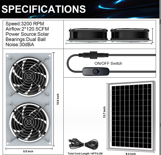 XSD-solar photovoltaic panel 15W Solar fan for pet sheds