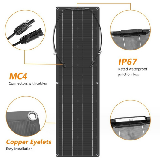 XSD-solar photovoltaic panel Semi-flexible 100W ETFE solar panel house car Family camping yacht street light solar