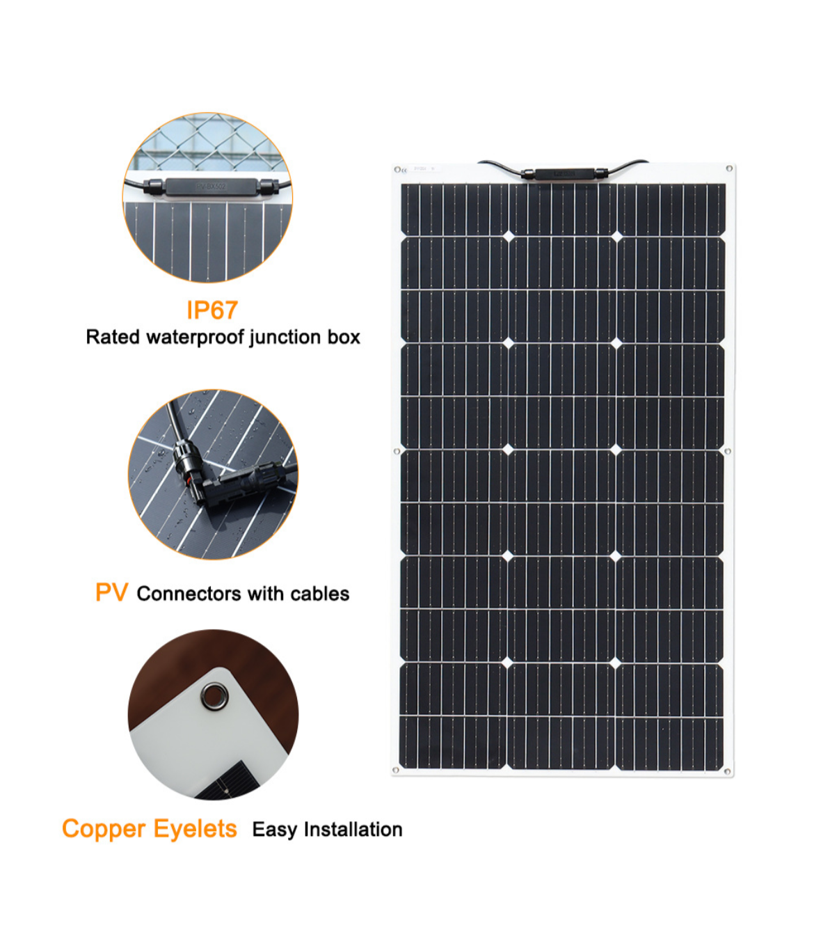 XSD-solar photovoltaic panel Flexible single crystal high efficiency RV yacht balcony 100W solar pan
