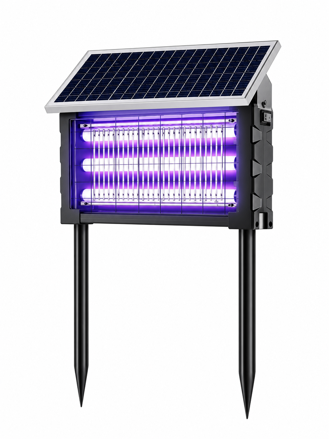 230W solar mosquito killer light stake version on white background